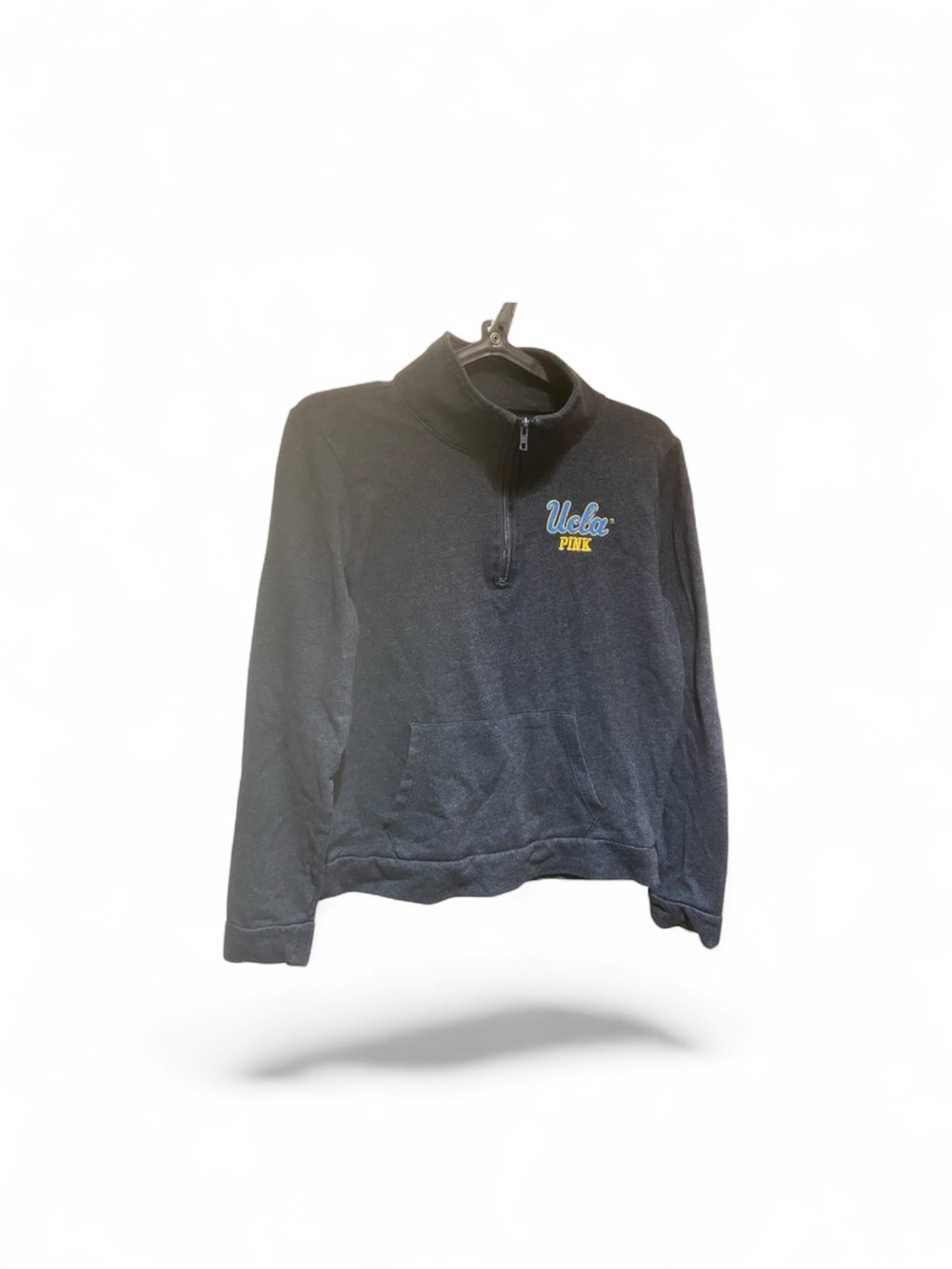 PINK Victoria's Secret UCLA Black Quarter-Zip Sweater